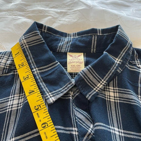 Faded Glory Womens XXL Blue/White Long Sleeve Plaid Shirt - Picture 13 of 15